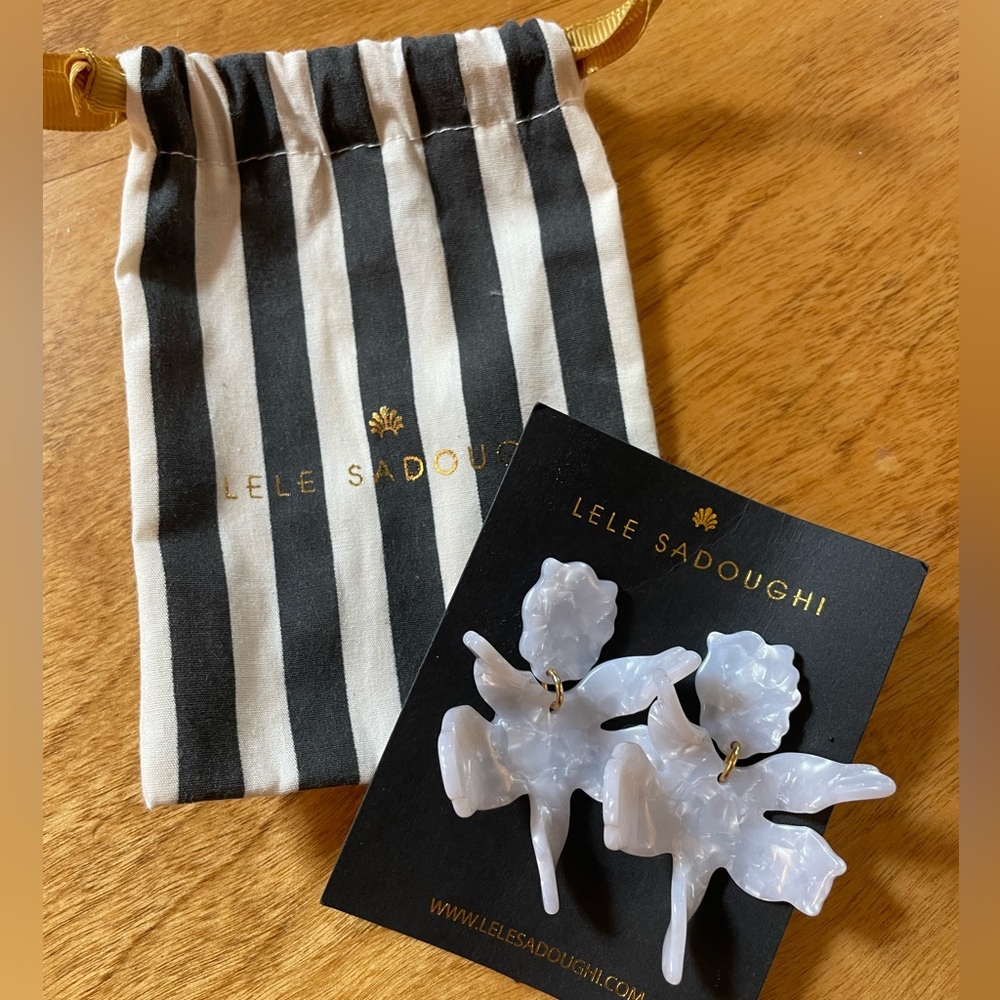 Lele Sadoughi Small Paper Lily Earrings NWT